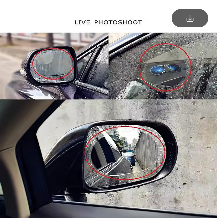 Car Mirror Anti Fog Flim Oval Shape