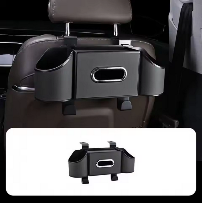 Car Tissue Box Cup Holder Backseat Seat Back Storage Multifunctional Bag