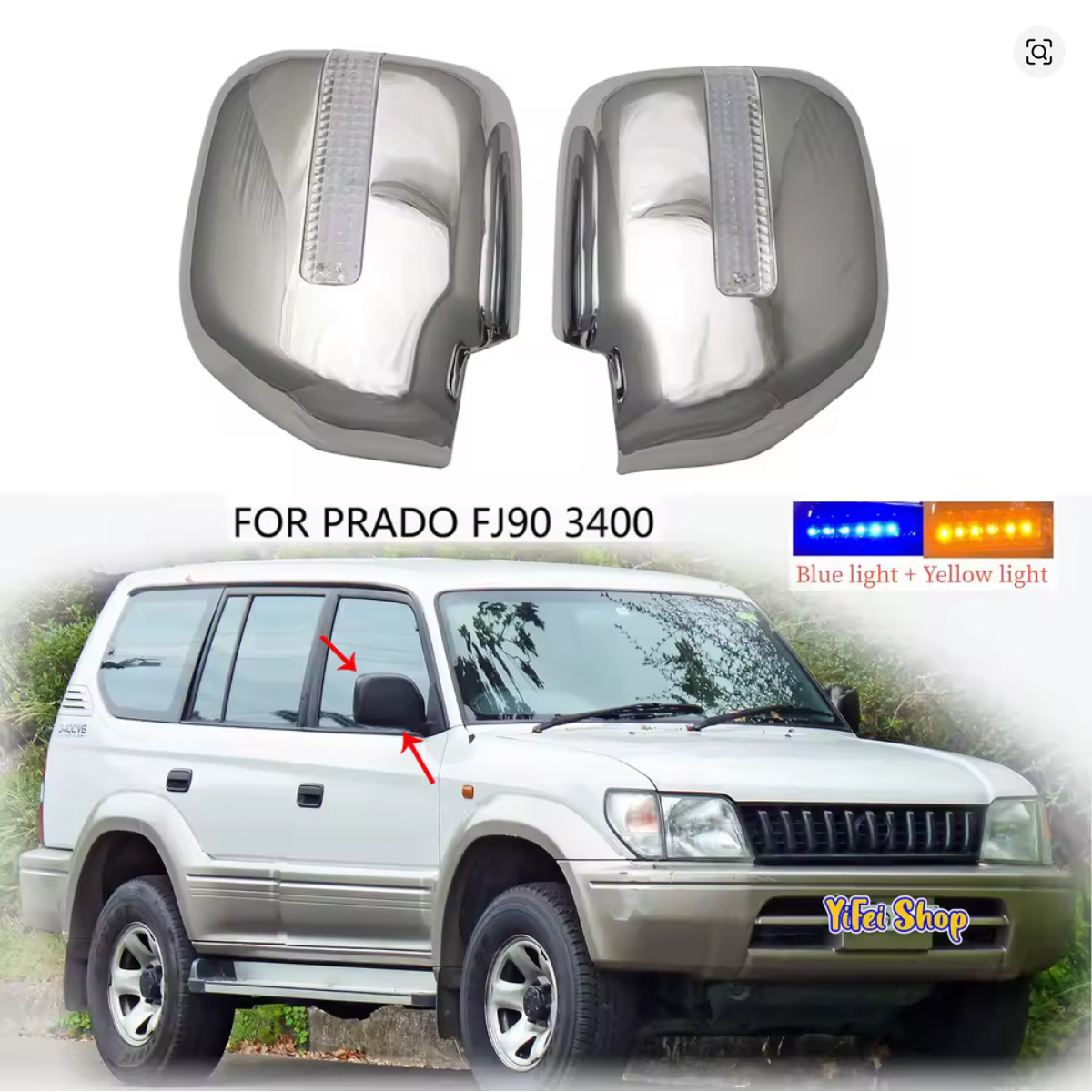 Prado FJ90 96-2000 Mirror Cover LED
