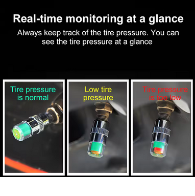 4Pcs Car Tire Pressure Guage Cap Sensor Indicator Alert Monitoring Tool