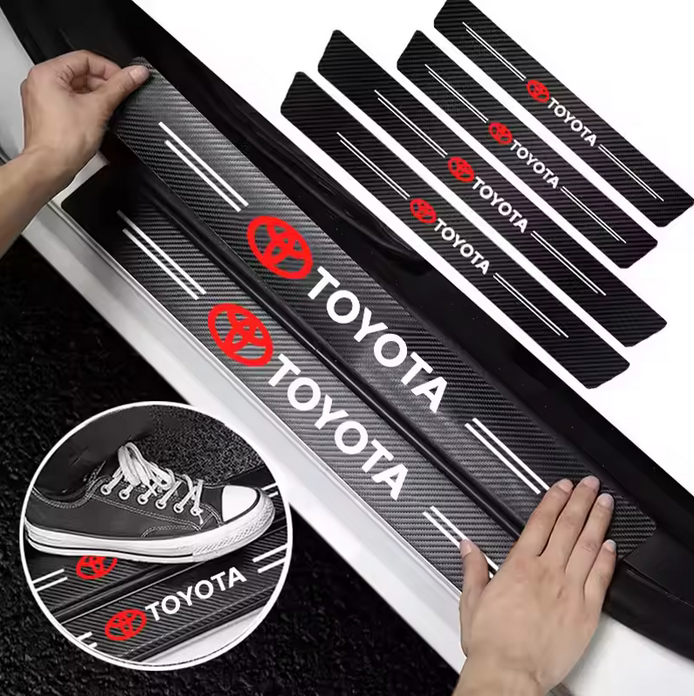 Car Doorsill Stricker Carbon Toyota 4 Pcs
