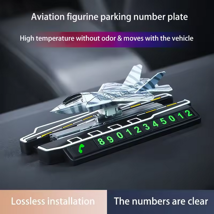 Sliding airplane parking number plates